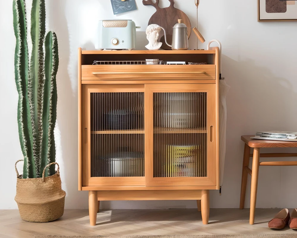 natural wood sideboard